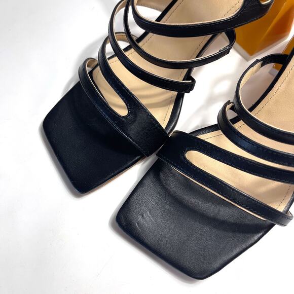 ALOHAS NWOT Aubrey Strappy Yellow Block Heel Square Toe Sandal Size 37/6.5 - Picture 8 of 16